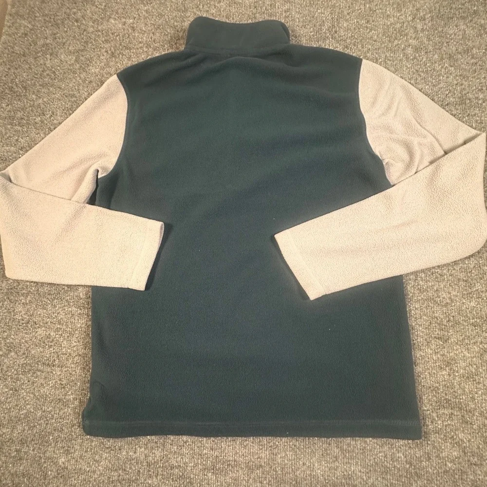 The North Face Mens Colorblock 1/4 Zip Fleece Pullover Teal Green Gray Small